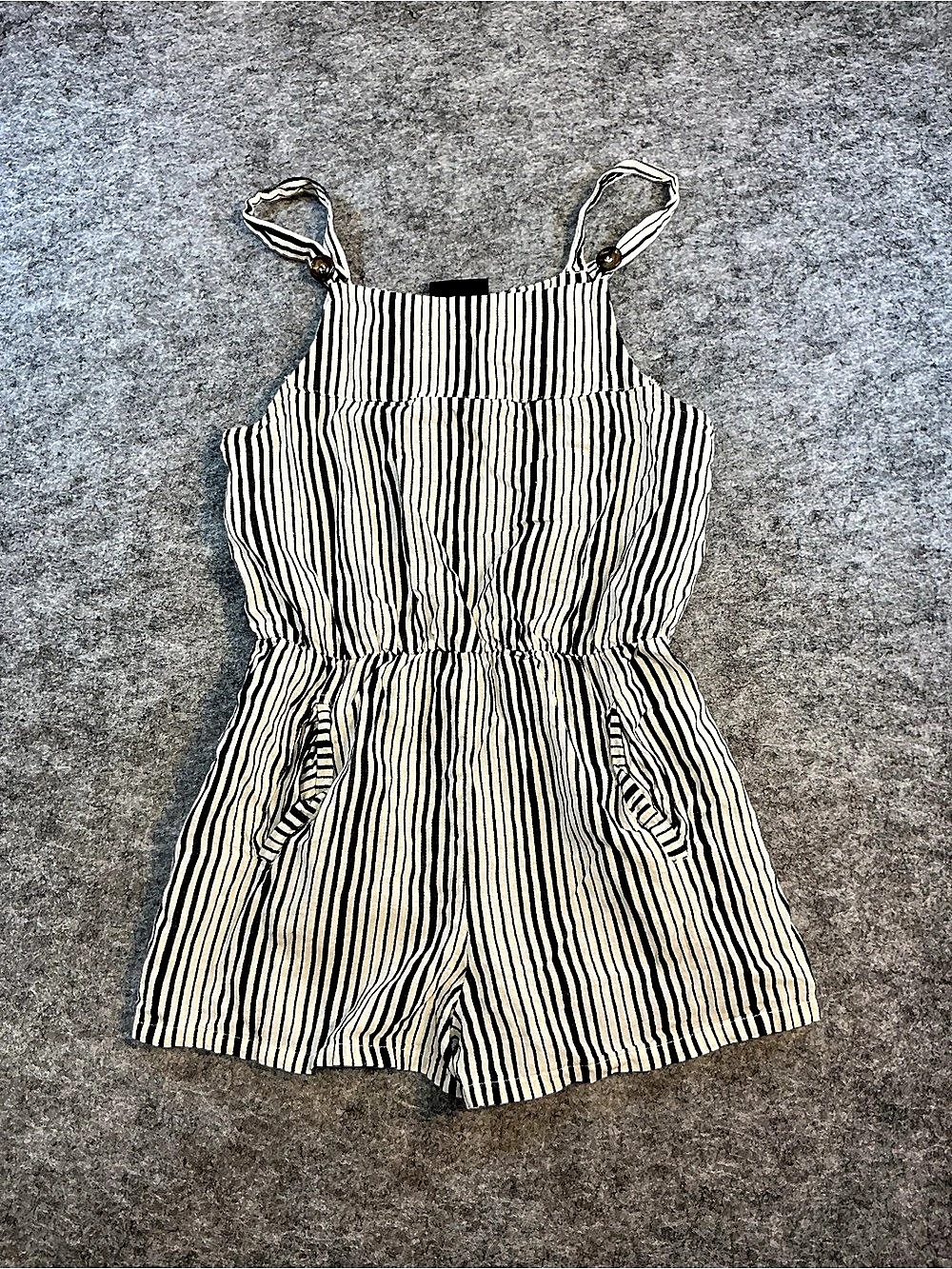 VICI Striped Romper in Black & White Size Medium Like New